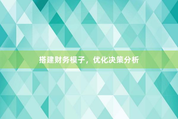 搭建财务模子,优化决策分析